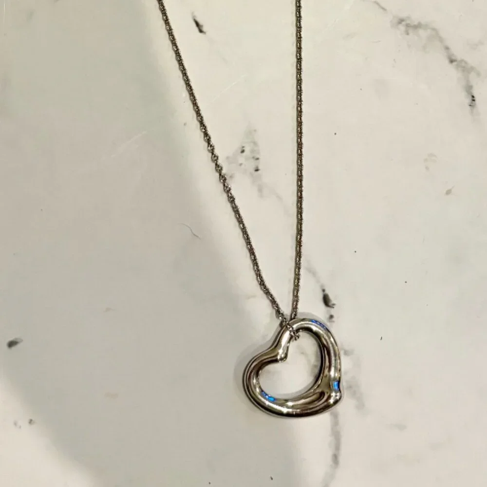 Tiffany and Co. Elsa Peretti Open Heart Pendant Necklace - Picture 7 of 7